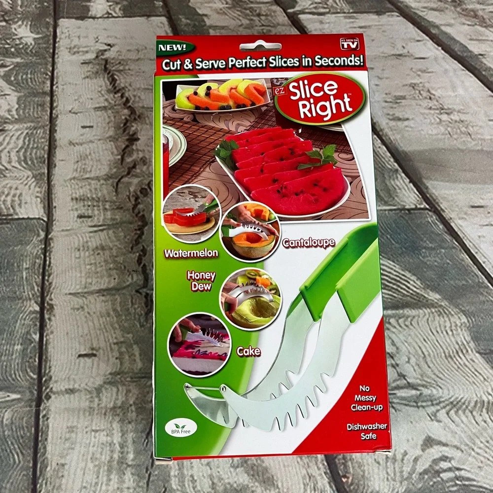 Watermelon Cantaloupe Cut & Serve Perfect Cake Slices Ez Slice Right NWT